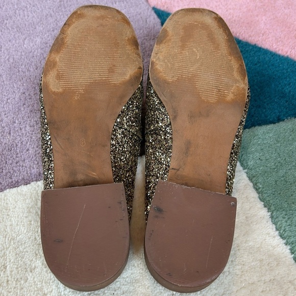 Madewell Willa Gold Glitter Heeled Loafer Mule Slip Ons - Picture 16 of 17